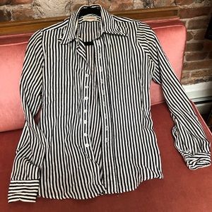 Vintage black and white striped blouse